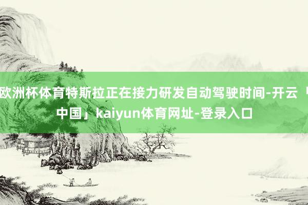 欧洲杯体育特斯拉正在接力研发自动驾驶时间-开云「中国」kaiyun体育网址-登录入口