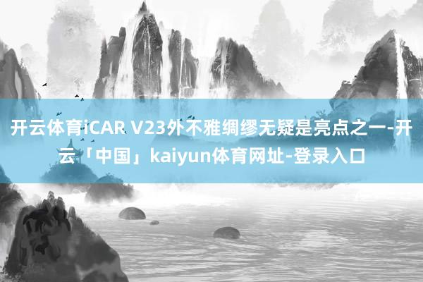 开云体育iCAR V23外不雅绸缪无疑是亮点之一-开云「中国」kaiyun体育网址-登录入口