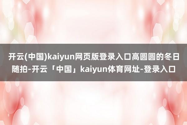 开云(中国)kaiyun网页版登录入口高圆圆的冬日随拍-开云「中国」kaiyun体育网址-登录入口