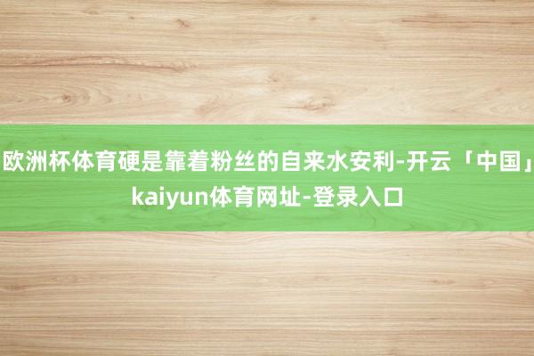 欧洲杯体育硬是靠着粉丝的自来水安利-开云「中国」kaiyun体育网址-登录入口