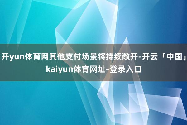 开yun体育网其他支付场景将持续敞开-开云「中国」kaiyun体育网址-登录入口